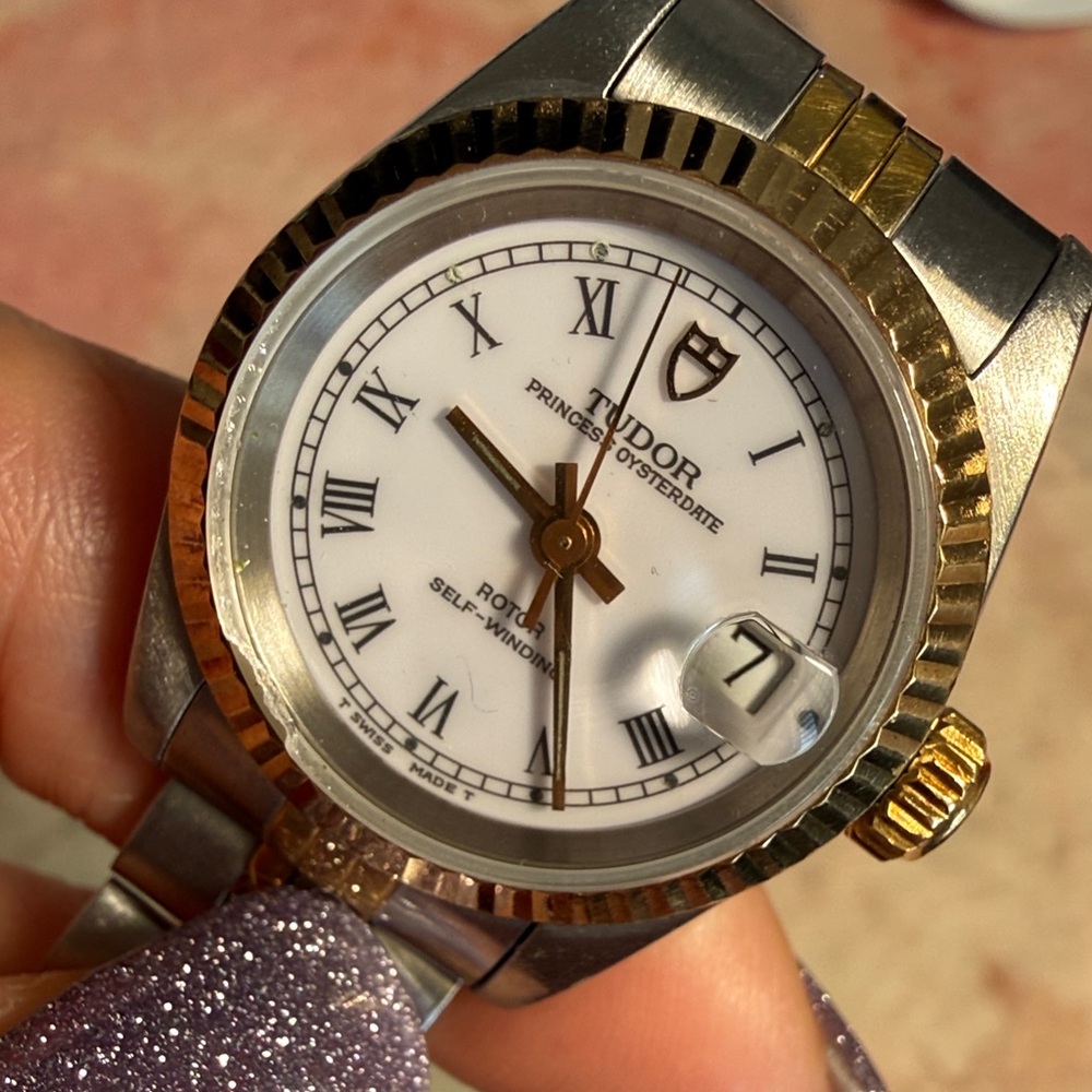 Tudor Silver and Gold Watch with White Dial - Picture 9 of 9